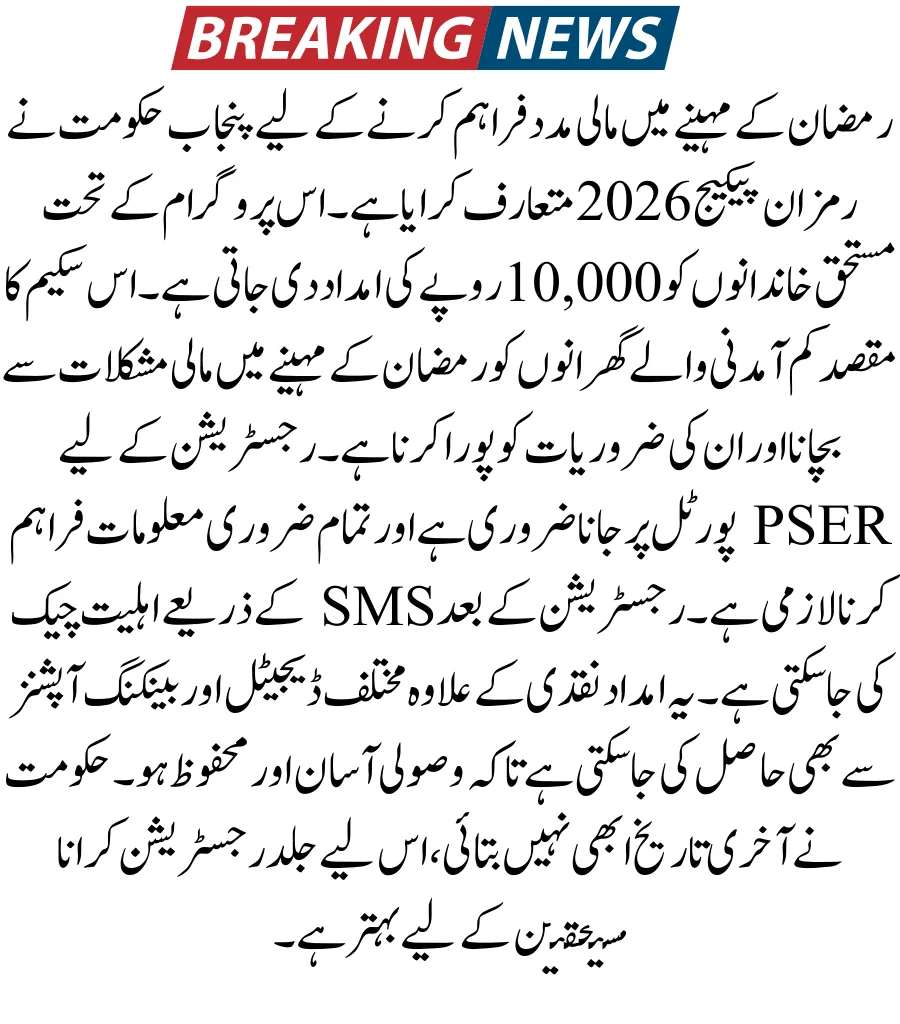 Punjab Government Ramzan Package 2026